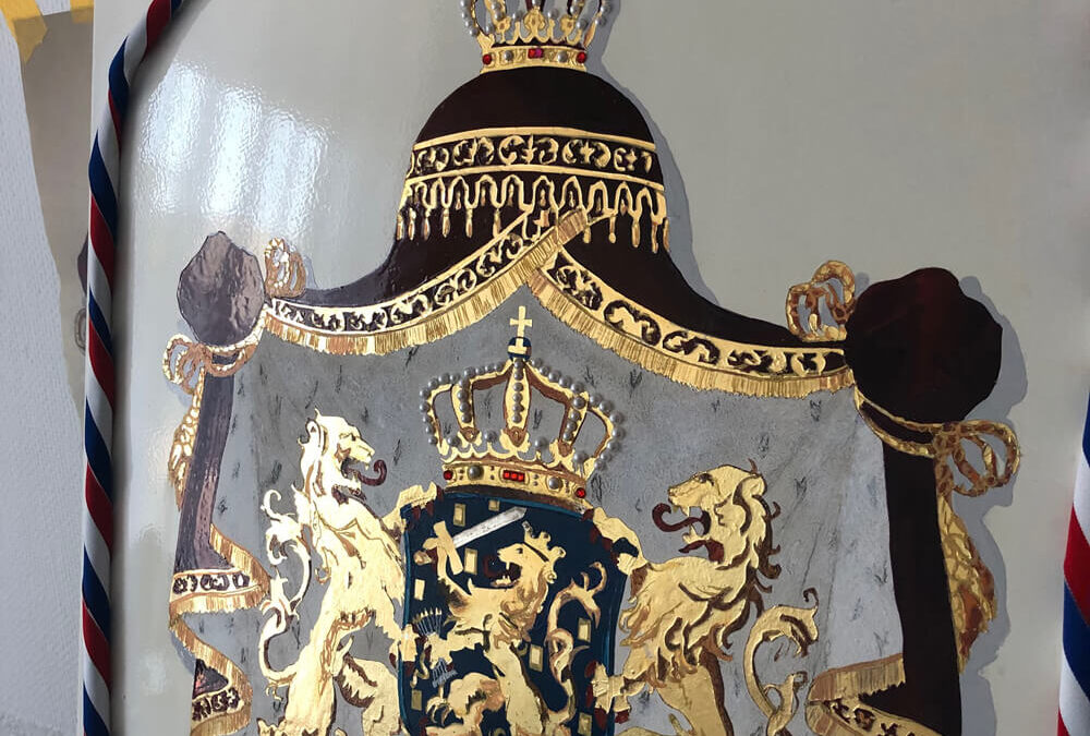 Vergulden wapen Koning Willem Alexander